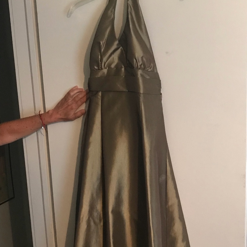 Sage/gold formal tea length